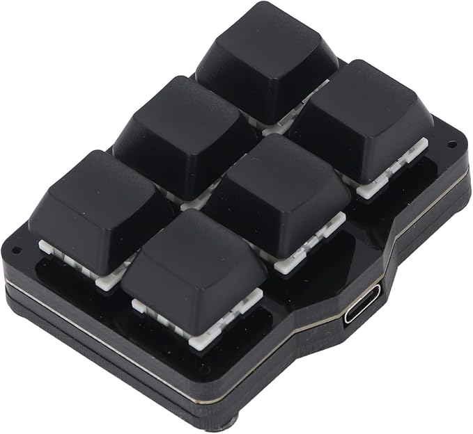 Mechanical Gaming Keyboard with Programmable Macro Support One Handed 6 Key Hotkeys Real time Floating One Click Start USB Type C Wired for Computers