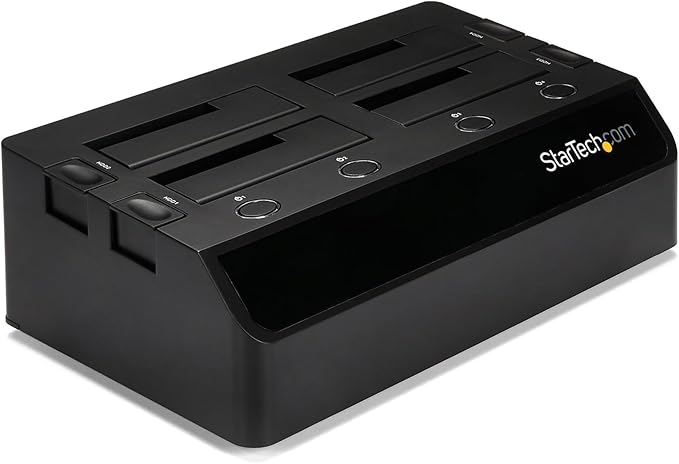 StarTech.com 4-Bay USB 3.0 To SATA Hard Drive Docking Station USB Hard Drive Dock External 2.5/3.5 SATA III SSD/HDD Docking Station Hot-Swap Hard Drive Bay Top-Loading (SDOCK4U33)Black