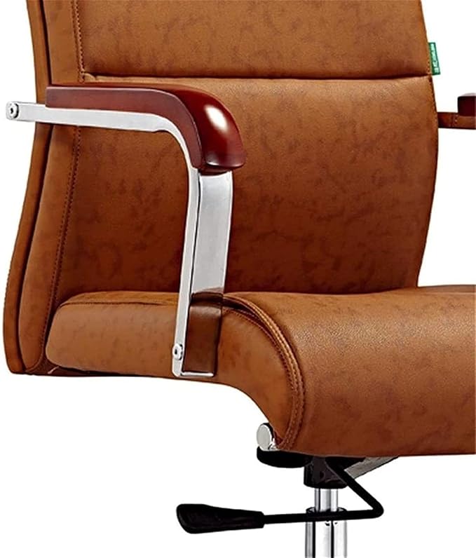 Office Brown Office Chair Computer Chair Leather Rotating Table and Chair Lift Gaming Chair Backrest Work Chair Game Seat Chair (Size:Free SizeColor:Brown)