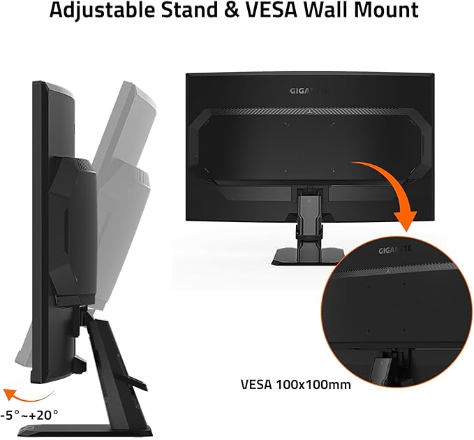 GIGABYTE GS27FC 27 180Hz 1080P Gaming Monitor 1920 x 1080 VA 1500R Display 1ms (MPRT) Response Time HDR Ready FreeSync Premium 1x Display Port 1.4 2X HDMI 2.0 (GS27FC US)