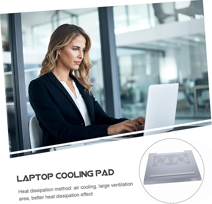 Angoily Aluminum Alloy Laptop Cooler Stand with USB LED Fan Gaming Notebook Cooling Pad Riser for Portable Ventilated Support Gray