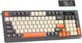 ZIYOU LANG M96 Wireless Gaming Silent Membrane KeyboardDisplay Screen &amp Knob with Multimedia Keys Dual Mode Bluetooth/2.4GhzRainbow Backlight 94Keys Ball Shape PBT Keycap ANSI Layout for Win/Mac