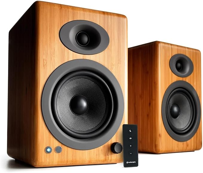 Audioengine A5+ Wireless Bluetooth Bookshelf Speakers - Premium 150W Stereo Speakers for Music Gaming Turntables Home Theater Systems - Powerful Studio Monitors