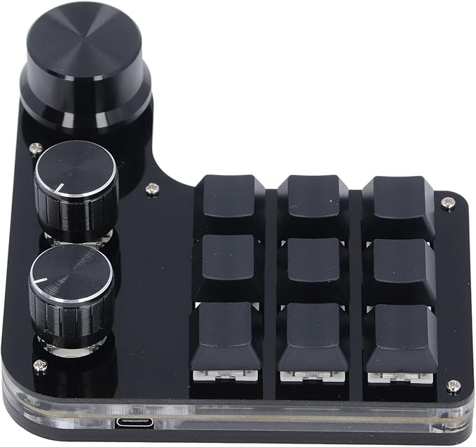 Hyuduo Mini Macro Mechanical Gaming Keyboard Custom RGB Light Programming Wired Keypad Support Zoom in Zoom Out Copy Paste