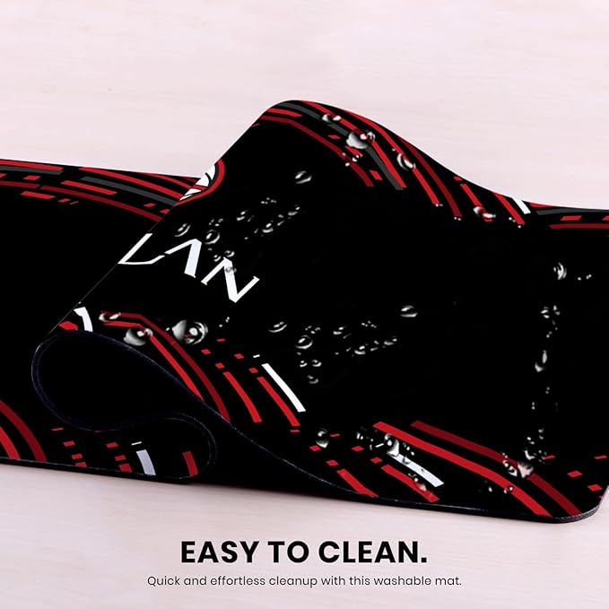 Head Case Designs Officially Licensed AC Milan Curved Crest Logo 23.62 x 11.81 x 0.12 inches (600 x 300 mm) - L Gaming Office Desk PC Keyboard Mouse Mat Pad