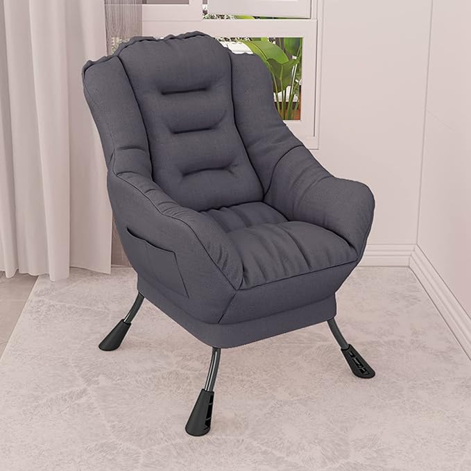 Mlaea Ergonomic Deck Chairs Comfortable Soft Bedroom Chairs Clothing Store Restaurant Gaming Reclining Chairs 45 * 45 * 85CM(Color:#3)