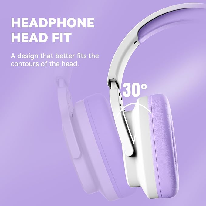 Gaming Headset for PC/PS4/PS5/Xbox One/Switch Stereo Surround Sound Gaming Headphones with Noise Canceling Flexible Mic Computer Headset with 3.5mm Jack &amp RGB Light (WhitePurple)