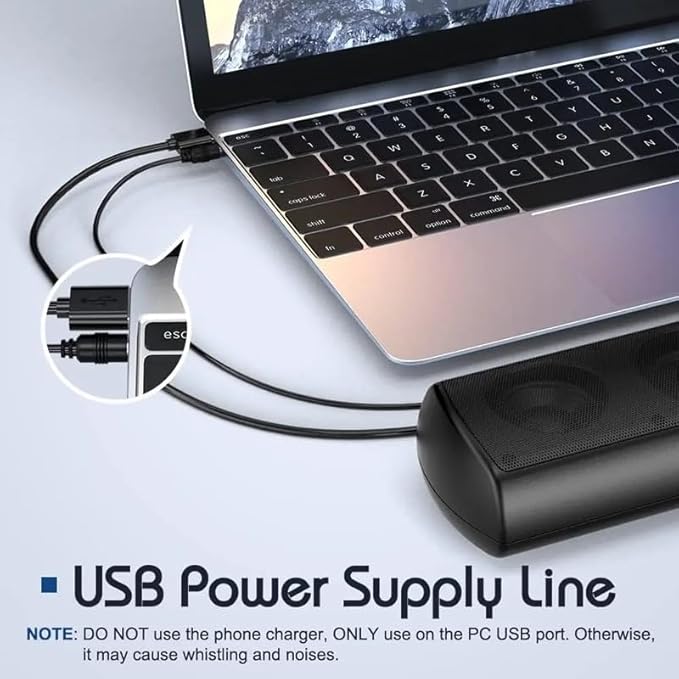 Computer Speaker Soundbar Wall Mountable Wired PC Speakers Sound Bar Powered Sound Bar with Volume