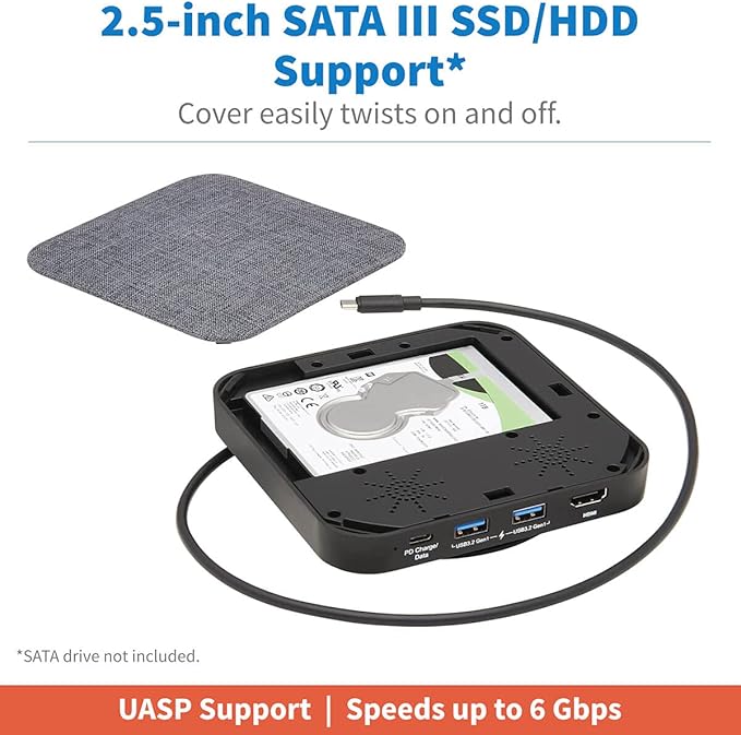 Tripp Lite USB C Dock Single Display 4K HDMI USB-A/USB C Hub 100W Charging (U442-DOCK17-GY)
