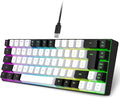 Membrane Wired Gaming Keyboard RGB Backlit Membrane Gaming Keyboard 68 Keys Linear Mechanical Feel Keyboard Ergonomic USB Computer Keyboard for Office Home Game (Black and