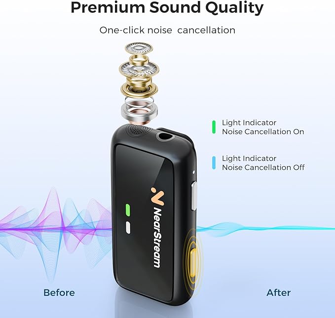 NearStream Professional Interviews EquipmentVM33 2K Streaming Camera &amp AWM20T Wireless Lavalier Microphone Kit for Interviews Podcasts &amp Livestreaming