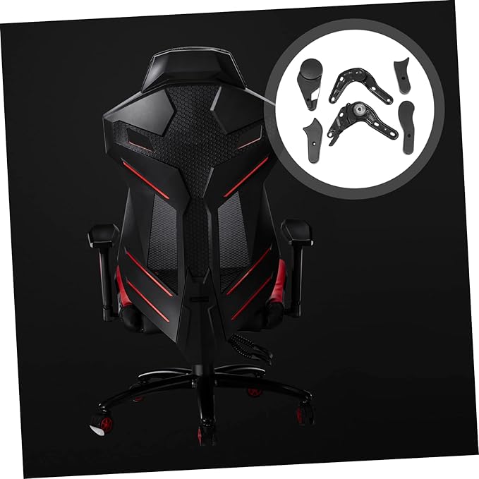 Ciieeo 6 Pcs E Sports Chair Adjusters Multi Angle Tuners Iron and Plastic Gaming Chair Accessories for Seat Angle Black