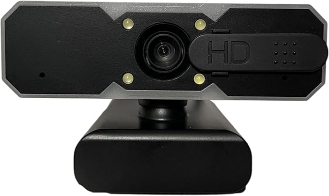 Generic RGB Webcam - 1080p HD Web Cam with Microphone Privacy Cover - 7 RGB Lights 2-Level Adjustable Brightness - Computer Desktop PC Laptop Web Camera for Live Streaming Skype Video Calls