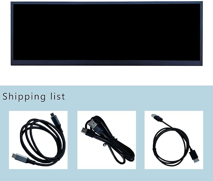 VSDISPLAY 12.7 Inch 2880x864 2K Stretched Bar LCD Screen with USB-C/DP Video Input Secondary Display for PC/Computer/Laptop CPU GPU Data Monitoring