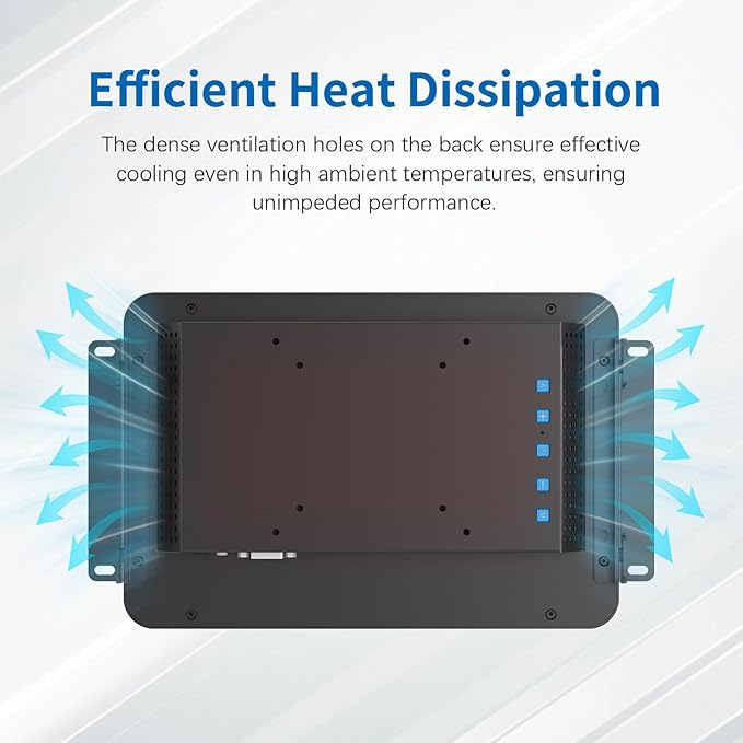 10.1 Inch Open Frame Touch Monitor PCAP 10-Point Touch Industrial Touchscreen Monitor with HDMI/VGA/DVI Interface Active Matrix TFT LCDLED Backlight with VESA Mount