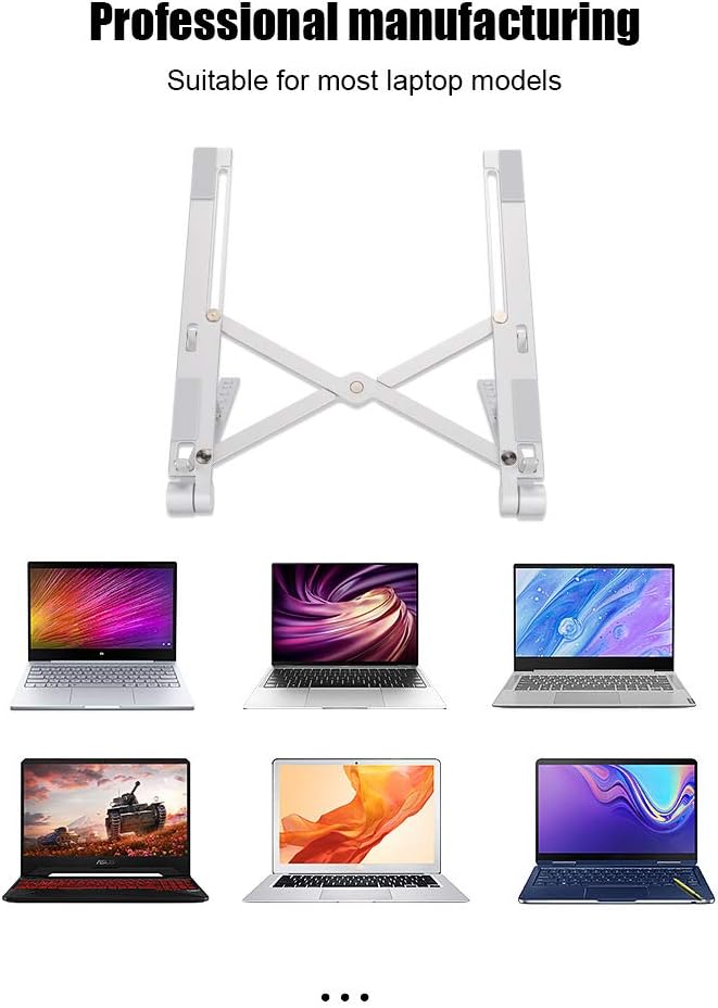 RS - Z83 Aluminium Alloy Notebook Cooling Stand Laptop Heat Dissipation Bracket Adjustable Height Ergonomic Design with Strong Bearing Capacity Silver Desktop Accessories for Mo