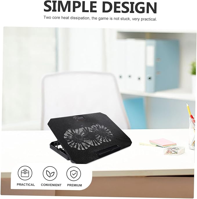 TEHAUX Laptop Cooling Pad Portable USB Laptop Cooler Stand for 14-15.6 Inch Notebooks Ergonomic Design Quiet Fans for Personal and Office Use (Black)