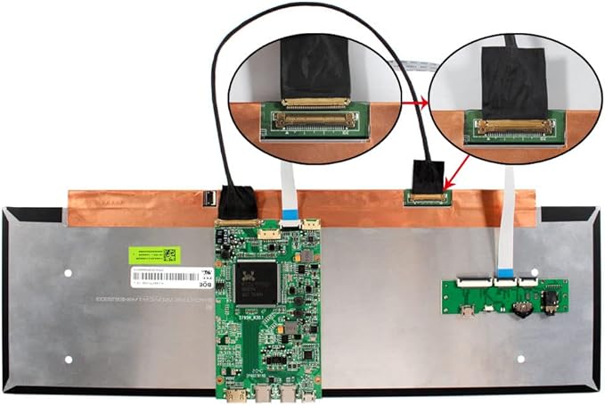 VSDISPLAY 14 Inch NV140XTM-N52 IPS LCD Screen 3840x1100 14'' Display Panel with USB C LCD Controller Board VS-RT2795T4K-V5