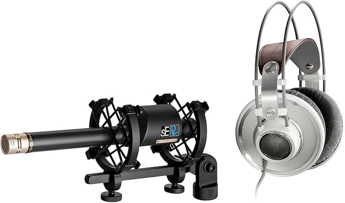 Audiosavings Se Electronics RN17 Small Diaphragm Condenser Recording Microphone w/Changeable Capsule 200 Ohm 48V K701 Open-Back 62 Ohm Headphones 10-39800 Hz 105 dB SPL/V 2-Items