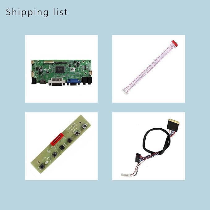 VSDISPLAY DVI VGA Audio LCD Controller Board 68676.3 Work for 14 15.6 1366x768 LTN140AT01 LTN140AT02 LTN140AT03 LTN156AT02 LTN156AT05 LTN156AT09 LTN156AT24 LVDS 40 Pin LCD Screen