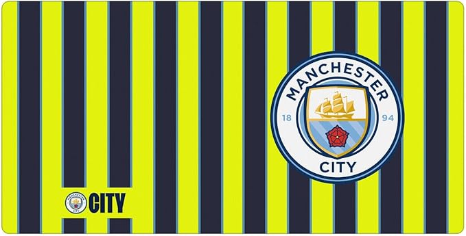 Head Case Designs Officially Licensed Manchester City Man City FC 2024/25 Away Crest Kits &amp Players 23.62 x 11.81 x 0.12 inches (600 x 300 mm) - L Gaming Office Desk PC Keyboard Mouse Mat Pad