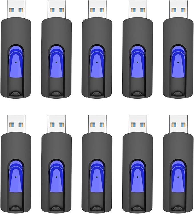 16GB Flash Drive 10 Pack JUANWE USB 3.0 Flash Drives Bulk Flash Drive 16 GB Thumb Drive Mutipacks USB Drive 3.0 Retractable Memoria USB Jump Drive for Data Storage &amp Backup Blue