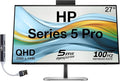 HP Series 5 Pro 27 QHD IPS Monitor with 5ms Response Time Anti Glare Flicker Free 350 Brightness Nits VESA Mount (100mm) Displayport HDMI &amp Dockztorm USB Port Expander Black/Silver