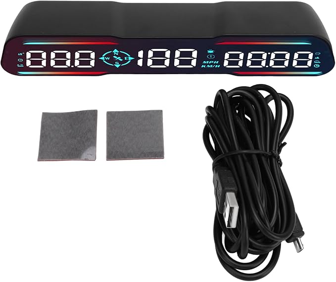 Smart Car Speedometer Display HUD Altitude Time Plug and Play Design For Safety and Style 6 Display Colors Navigation Light Sensor