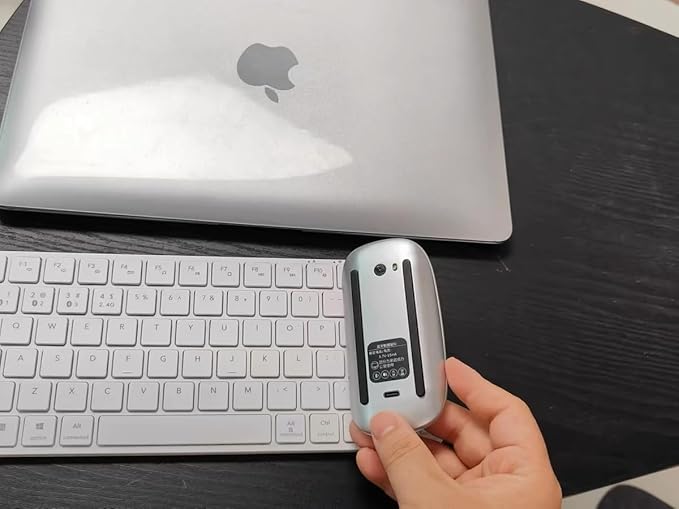 Wireless Multi-Touch Surface Magic Mouse Alternative USB C Rechargeable Bluetooth Mouse Compatible with MacOS/Windows/Linux/Android Laptop Desktop PC Smartphone Tablet (White)