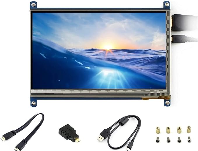 Waveshare 7 inch Capacitive Touch Screen IPS Display HDMI LCD Module 1024x600 Touchscreen for Raspberry Pi 4/3/2/1 Model B/B+/A+/BeagleBone Black/Banana Pi Windows 10/8.1/8/7