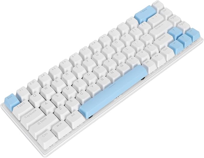 K551 Mechanical Gaming Keyboard with RGB Backlight Blue Switch 104 Keys Black Portable and Compact Design Anti Ghosting Wide Compatibility (White Blue)