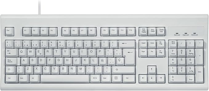 Perixx PERIBOARD-106 USB Keyboard – High Performance – High Curved Keys – Full-Size with Numeric Keyboard – Black – QWERTY Spanish