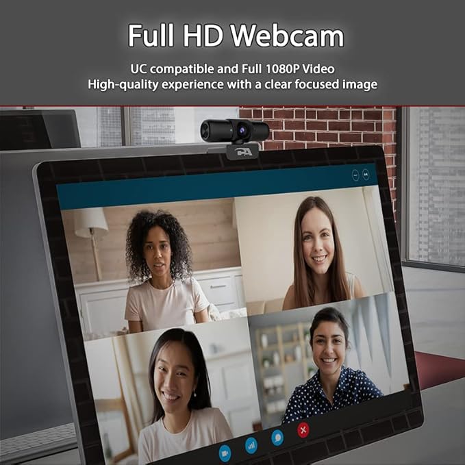 Cyber Acoustics CA Essential Webcam 1080HD-AF – USB Webcam with Microphone for Desktop or Notebooks 1080p Webcam HD Auto-Focus and Light Correction Omni-Directional Microphone (WC-2000)