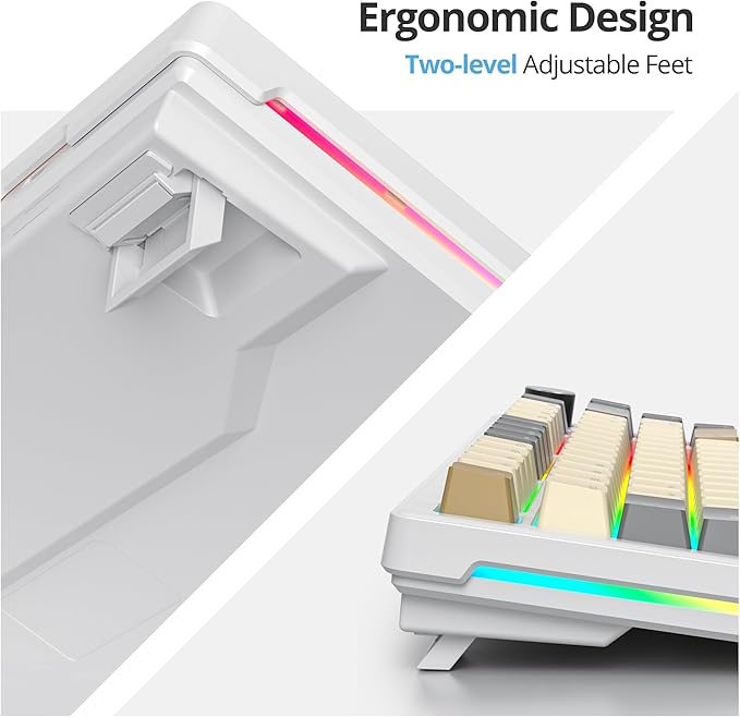 75% Brown Creamy Mechanical Keyboard Wired Creamy Sound Gasket Gaming Thocky Keyboard with Knob Hot Swappable RGB Custom Keyboard Pre-lubed Cream Switch Keyboard (82 Caramel)