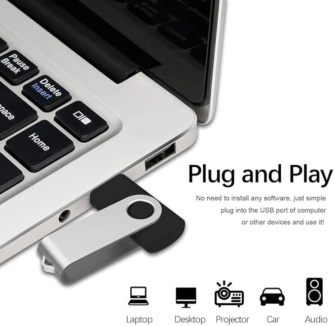 Aiibe 64GB Flash Drive 10 Pack 64GB USB Flash Drives Bulk USB Drive Thumb Drive 64 GB USB 2.0 Memory Sticks Pen Drives Jump Drive (Black)
