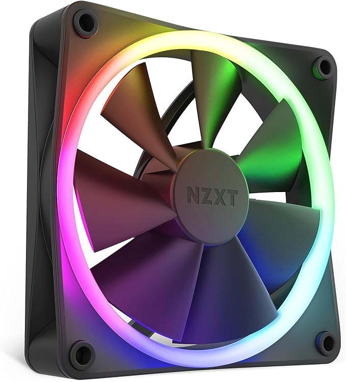 NZXT Internal USB Hub 3 - AC-IUSBH-M3-4 Internal USB 2.0 Ports - 3M Dual Lock Tapes -Magnetic Body &amp F120 RGB Fans - RF-R12SF-B1 - Advanced RGB Lighting Customization - Whisper Quiet Cooling