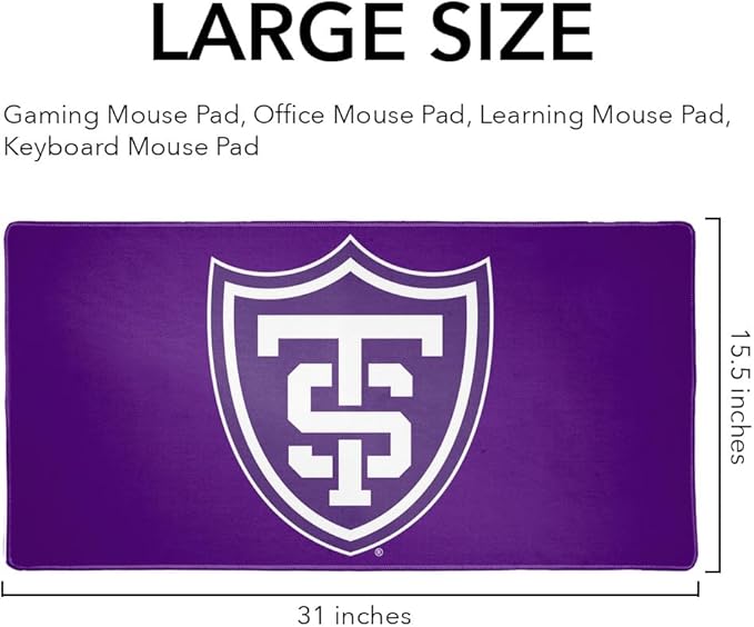 University of St. Thomas Primary Logo Large Gaming Mouse Pad Desk Mat with Stitched Edges Non-Slip Base for Gamer Home and Office 31.5 x 15.7