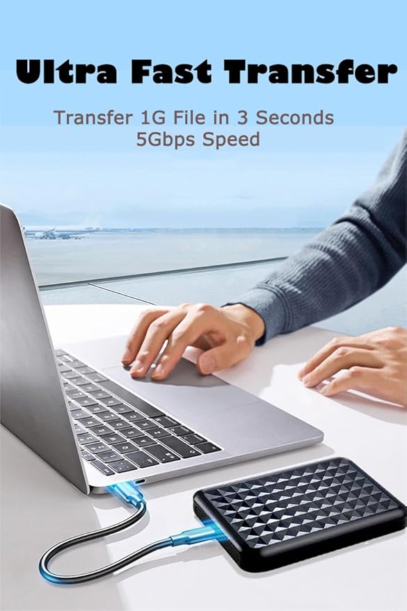 Ultra Slim Portable External Hard Drive 2.5'' USB 3.0 HDD Storage for PC Mac Laptop PS4 PS5 Xbox one (320GB)