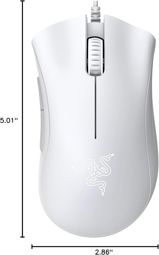 Razer DeathAdder Essential Gaming Mouse: 6400 DPI Optical Sensor - 5 Programmable Buttons - Mechanical Switches - Rubber Side Grips - Mercury White(Pack of 10)