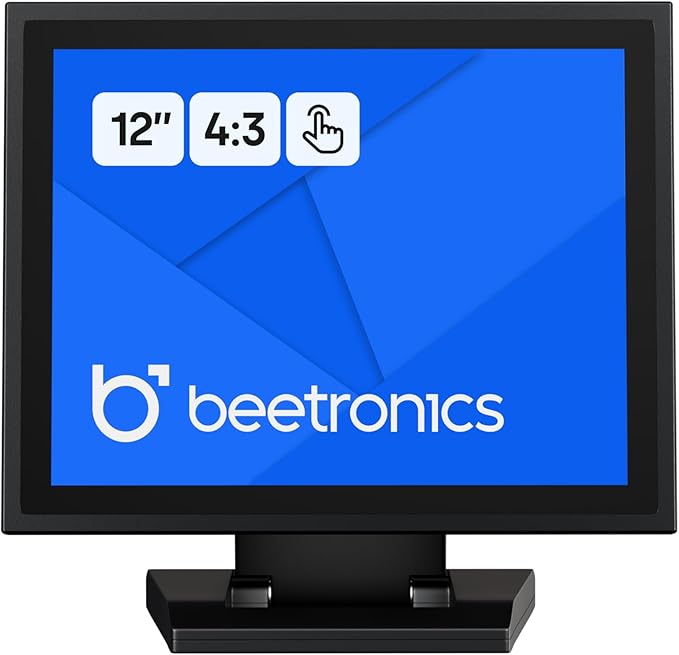 Beetronics 12 Inch Touchscreen Monitor | Full HD 1080p | 12TSV7M – Industrial-Grade Professional 10-Point Multi Touch Display for PC Mac Linux – HDMI DisplayPort USB-C VGA Inputs