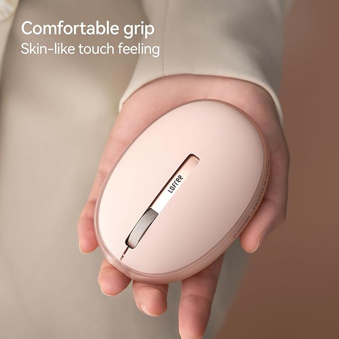 LOFREE Pudding Dual Mode Wireless Mouse with 5 Adjustable DPI Levels Rechargeable Office for Windows MacOS iOS Android Compatible with PC Mac Laptop（Foundation）