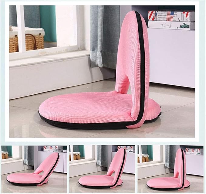 Adjustable Floor Chair Padded Gaming Chair with Back Support Foldable Meditation Chair Tatami Couch-beds for Indoor Floor Leisure Reading Watching Gaming