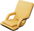 Adjustable Floor Chair Chaise Lounge Indoor Folding Lazy Sofa with Armrests Adults Gaming Chairs for Living Room Bedroom(Yellow)