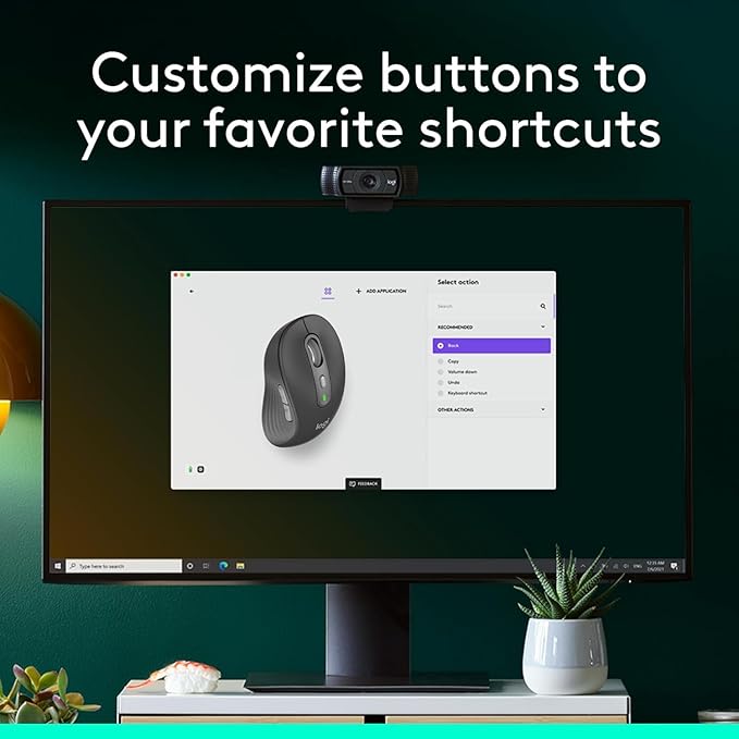 Logitech Signature Plus M750 L Wireless Mouse - for Large Hands SmartWheel Bluetooth Multi Device 24-Month Battery Silent Clicks Customizable Side Buttons Contoured Shape - Graphite