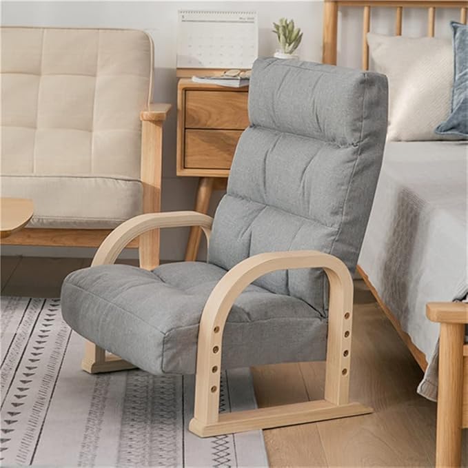 Office Chair Gaming Chair Computer Chair Wood Armchair with Reclining Backrest Recliner for Living Room Bedroom Adjustable Indoor Comfort Chair