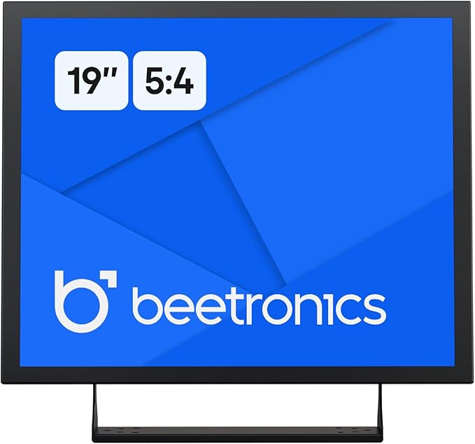 Beetronics 19-Inch Full HD IPS Monitor - Professional Industrial-Grade Display | HDMI VGA BNC RCA Inputs | Durable Metal Housing Matte Screen 5:4 Aspect Ratio Wide Viewing Angle - 19VG7M