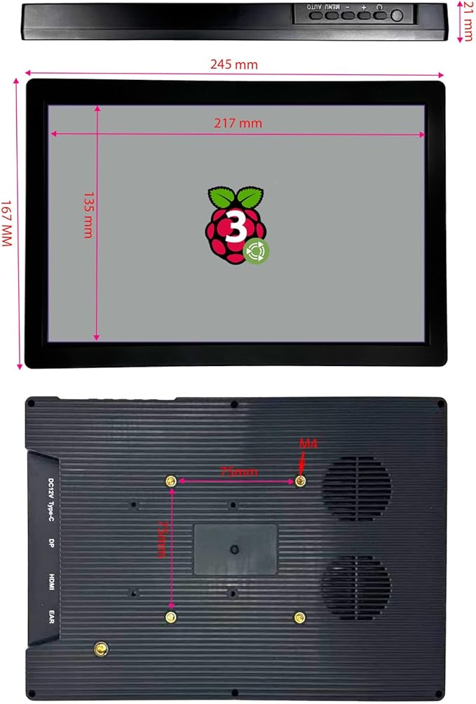 10.1 Inch IPS LED Mini MonitorSmall HDMI LCD ScreenMini Portable Monitor for Raspberry PiPC Laptop