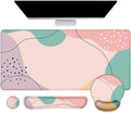 LATEEFAH Mouse Pad with Wrist Rest Large Mouse Pad Ergonomic Gaming Desk Pad Keyboard Wrist Rest Set 4-in-1 Desk Mat Keyboard Mat for Home Office