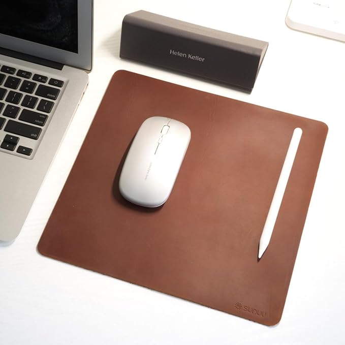 Mouse Pad-Premium Full Grain Genuine Leather (Vintage Brown)