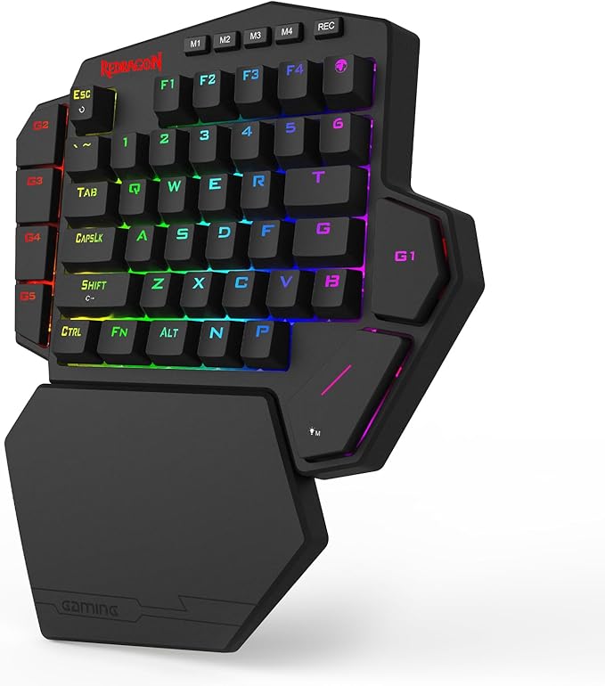 Redragon K585 HE Rapid Trigger Gaming Keyboard 8K Wired One-Handed Mechanical Keyboard w/Next-Gen UltraMag 100% POM Silky Magnetic Switch Dual-Module Floating Structure Design Detachable Wrist Rest